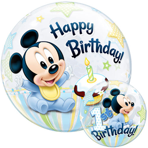 Deco Bubble Balloon -  Baby Mickey 1st Birthday - The Ultimate Balloon & Party Shop