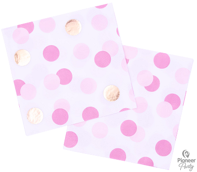 Polka Dot Napkins - Pink/Gold - The Ultimate Balloon & Party Shop