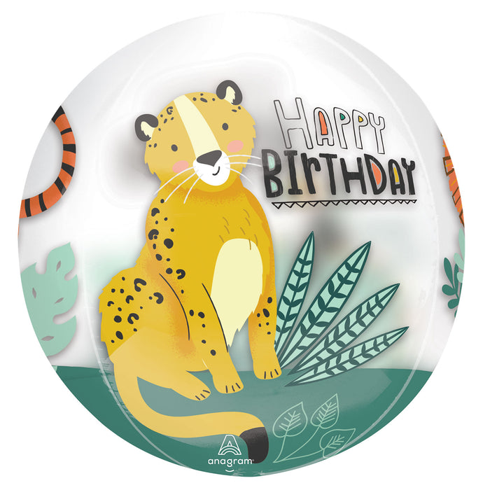 Orb Foil Balloon - Birthday Animal Theme