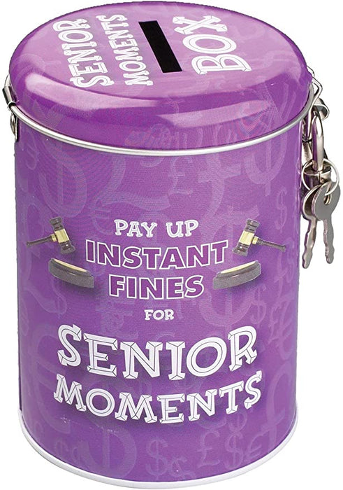 Fines Tin Money Box - Senior Moments - The Ultimate Balloon & Party Shop