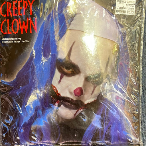 Wig - creepy clown blue & bald