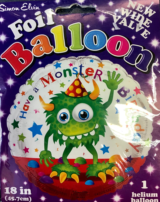 18" Monster Happy Birthday Foil Balloon - The Ultimate Balloon & Party Shop