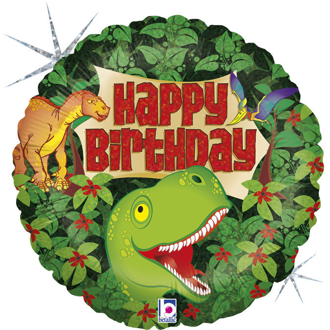 18" Foil Birthday Dino Balloon