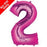 Mini Air Fill Number 2 Foil Balloon - Pink