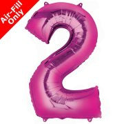 Mini Air Fill Number 2 Foil Balloon - Pink