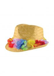 Straw Hawaiian Trilby Hat