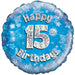 18" Foil Age 15 Balloon - Blue - The Ultimate Balloon & Party Shop