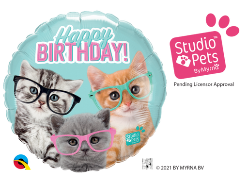 18" Foil Birthday Balloon - Party Kittens