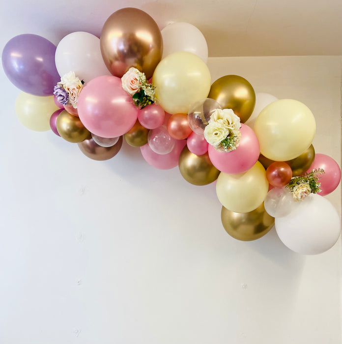 Floral Organic Balloon Garland - Pretty In Pink. - The Ultimate Balloon & Party Shop