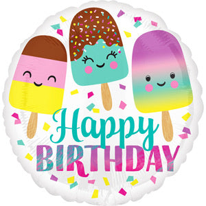 18" Foil Happy Birthday - Ice Pops - The Ultimate Balloon & Party Shop