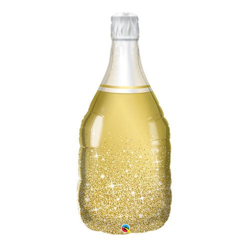 39” Foil Gold Bubbly Bottle Large Balloon