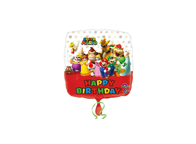 18" Foil Super Mario  Happy Birthday Balloon