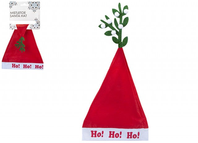 Red Mistletoe Santa Hat