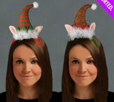 Mini Glitter Elf Hat Headband W/Ears