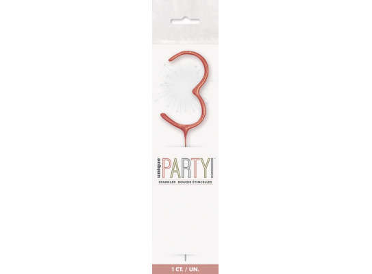 Sparkling Number Candle - 3 - The Ultimate Balloon & Party Shop