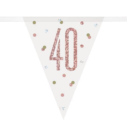 Age 40 Bunting - Rose Gold