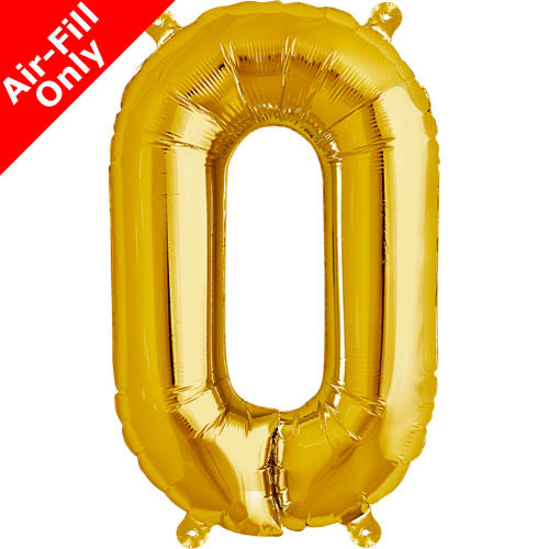 Mini Air Fill  Letter 'O' Foil Balloon - Gold - The Ultimate Balloon & Party Shop