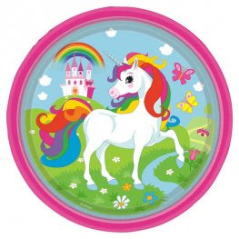 Round Magic Unicorn Party Plates