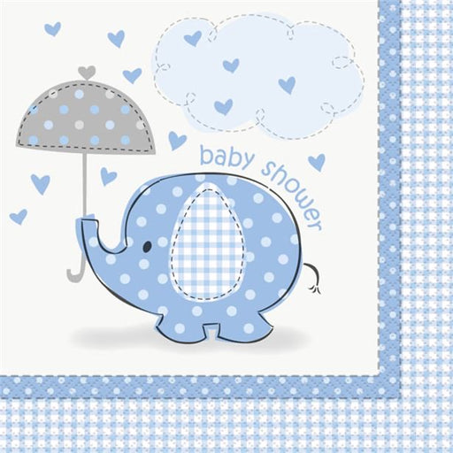 Baby Shower Napkins - Blue Elephants - The Ultimate Balloon & Party Shop
