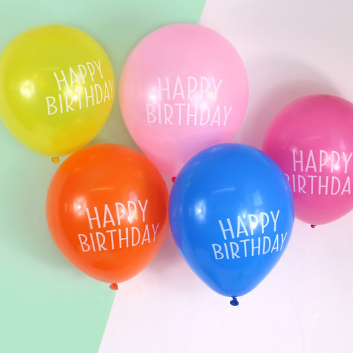 Bright Happy Birthday Latex Balloons