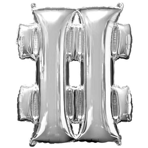 Mini Air Fill  '#' Foil Balloon - Silver
