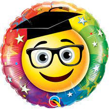 18" Foil Emoji Grad Round Balloon