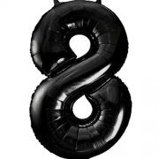 Number 8 Foil Balloon Black