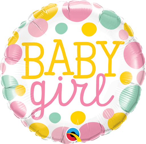 18" Foil Baby Girl Spots Balloon