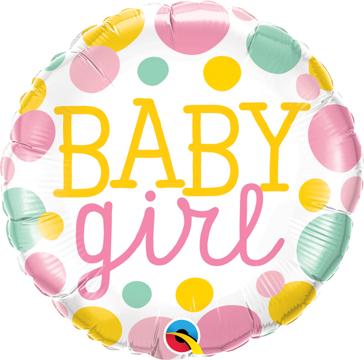 18" Foil Baby Girl Spots Balloon