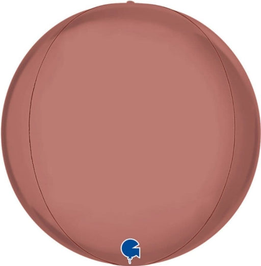 15” Globe Foil Balloon - Platinum Rose