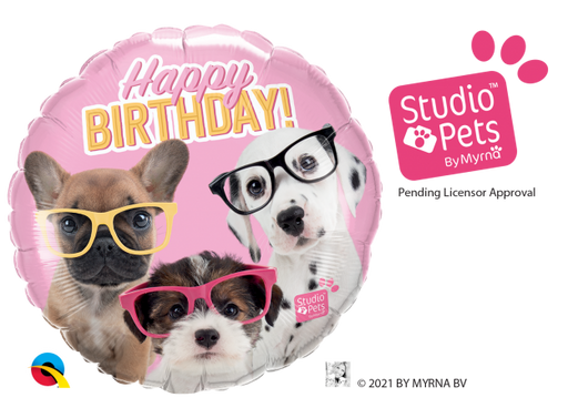 18" Foil Birthday Balloon - Party Puppies