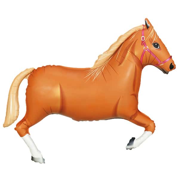 Large Horse Shape Foil Balloon - Tan