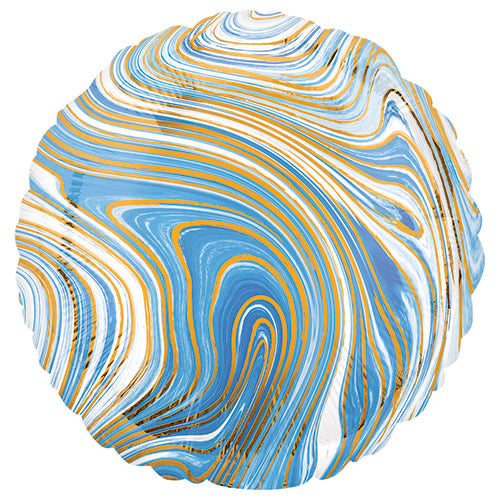 18" Foil Round Balloon - Blue Marblez - The Ultimate Balloon & Party Shop