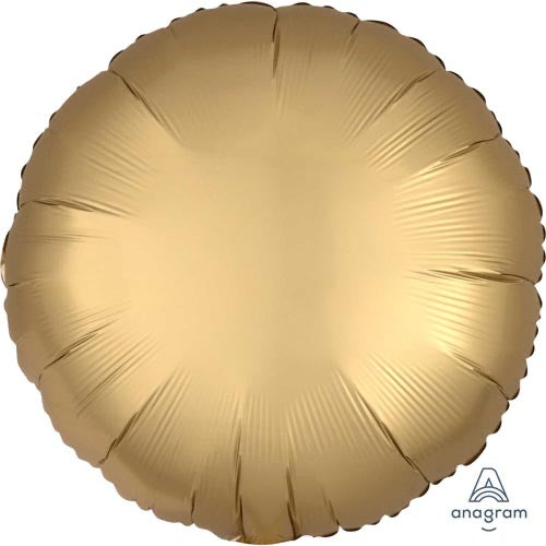 Satin Circle Shaped Foil Balloon - Gold - The Ultimate Balloon & Party Shop