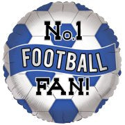 18" Foil No.1 Football Fan Balloon - Blue/White