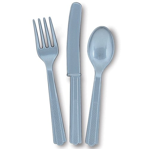 Plastic Cutlery Set (18pk) - Silver