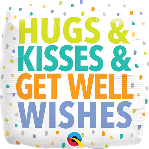 18" Foil Hugs, Kisses & Wishes Balloon