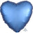 Satin Heart Shaped Foil Balloon - Blue - The Ultimate Balloon & Party Shop