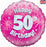 18" Foil Age 50 Balloon - Pink Glitz