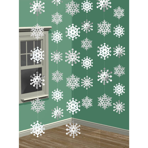 Christmas String Decorations - Snowflakes. - The Ultimate Balloon & Party Shop