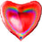 Heart Glitter Holographic Foil Balloon - Red