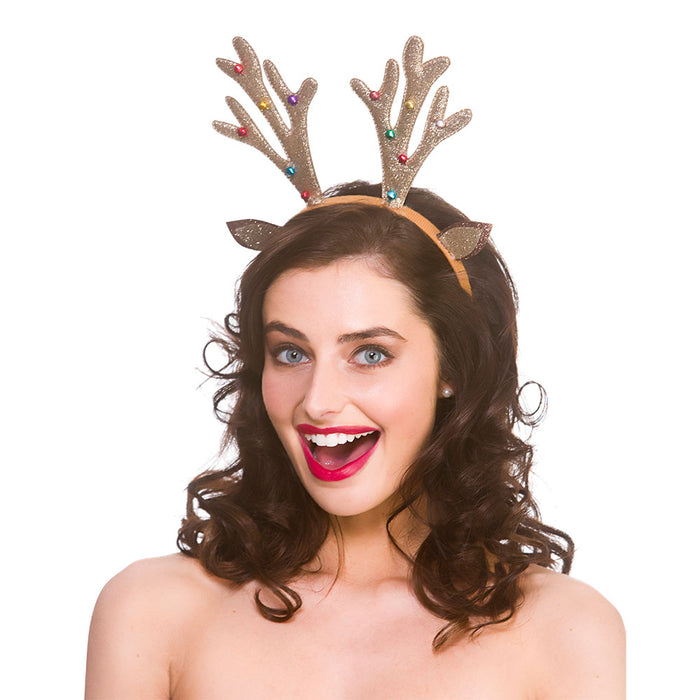 Glitter Reindeer Antlers (Gold)