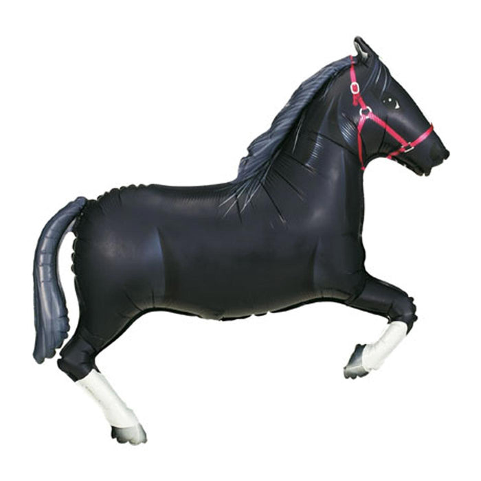 Large Horse Shape Foil Balloon - Black