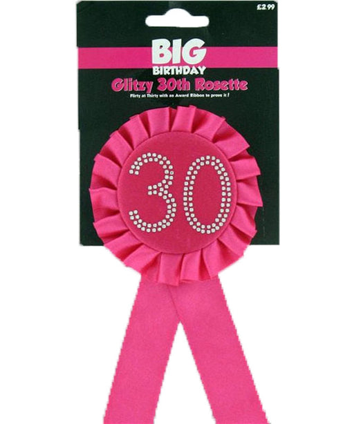 Age 30 Rosette - Pink And Silver