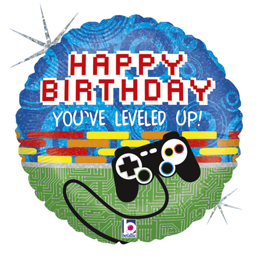 18" Birthday Foil Balloon - Leveled Up