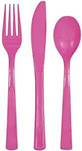 Plastic Cutlery Set (18pk) - Pink