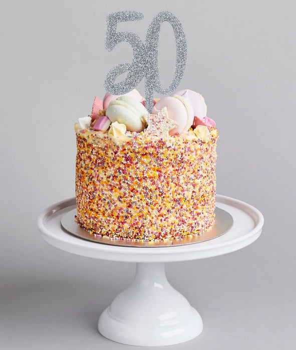 Glitz Acrylic Cake Topper - 50 - Asst