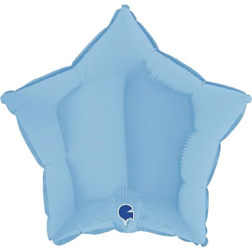 Matte Foil Star Balloon - Light Blue