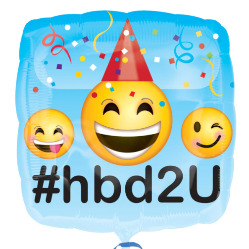 18" Foil Emoji Printed Balloon - Happy Birthday - The Ultimate Balloon & Party Shop