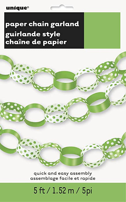 Polka Dot Paper Chains - Green